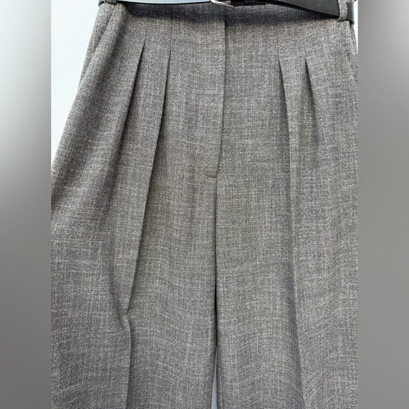 Exquise Albus Wide Leg Trousers Womens 6 Gray High Rise Double Belt Pants - Picture 9 of 10